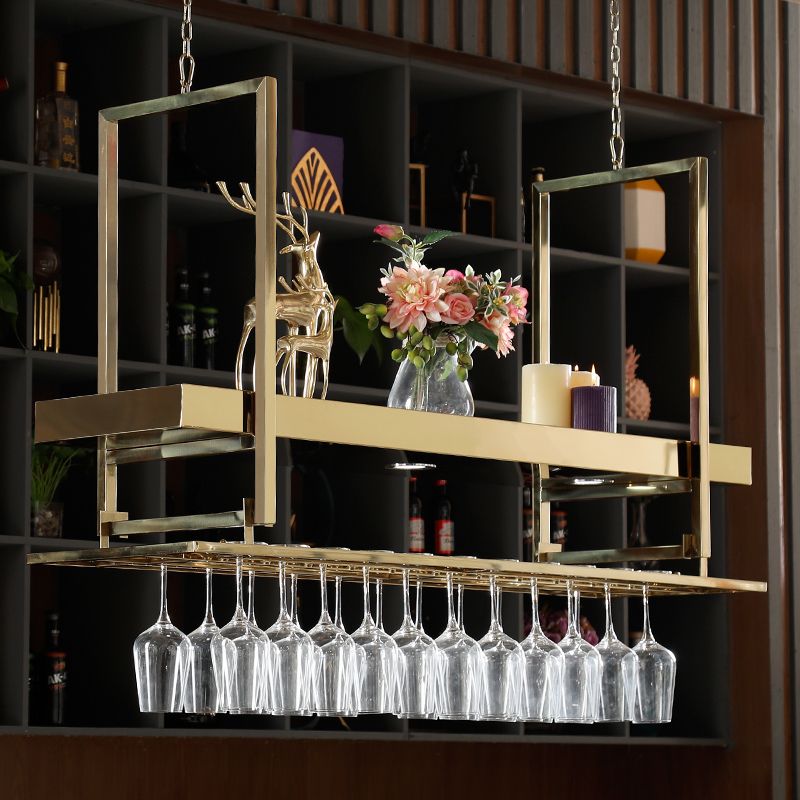 Roestvrijstalen wijnrek moderne hangende wijnrekhouder in goud