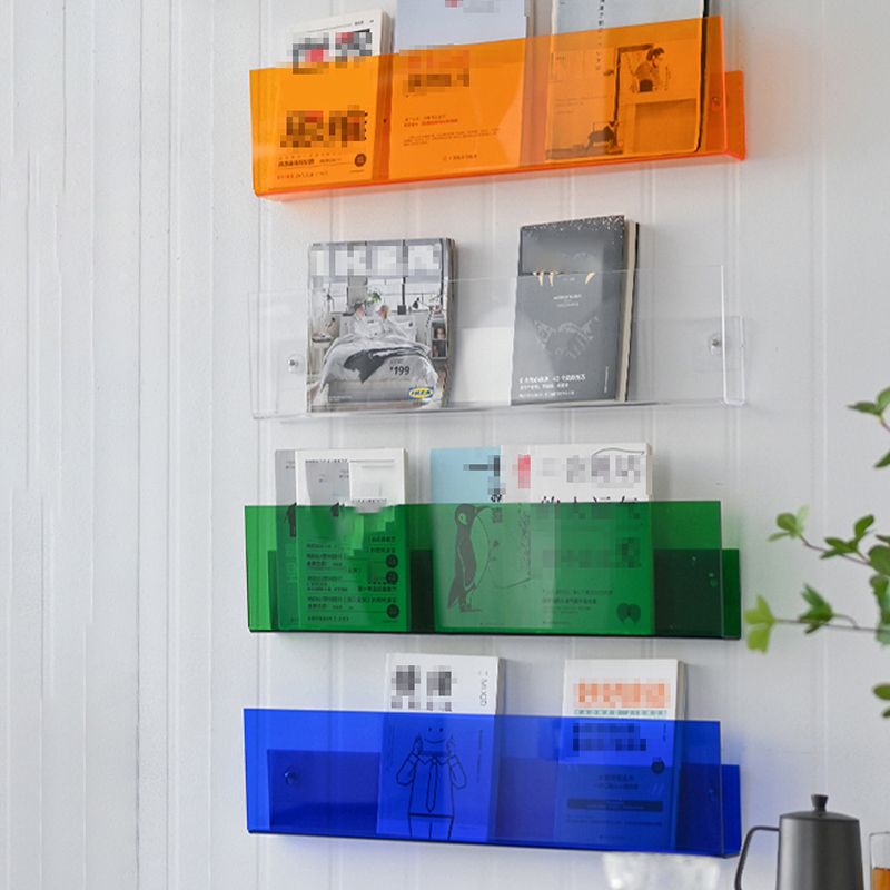 Acrylic Floating Bookcase Scandinavian Wall Mounted Book Shelf,5.7" H x 2" W Clearhalo 'Bookcases' 'furn' 'furn_bookcases' 'Furniture' 'furniture_bookcases' 'Office Furniture' 1200x1200_f0b87589-59fb-44ee-b653-ad5ec254b9ee