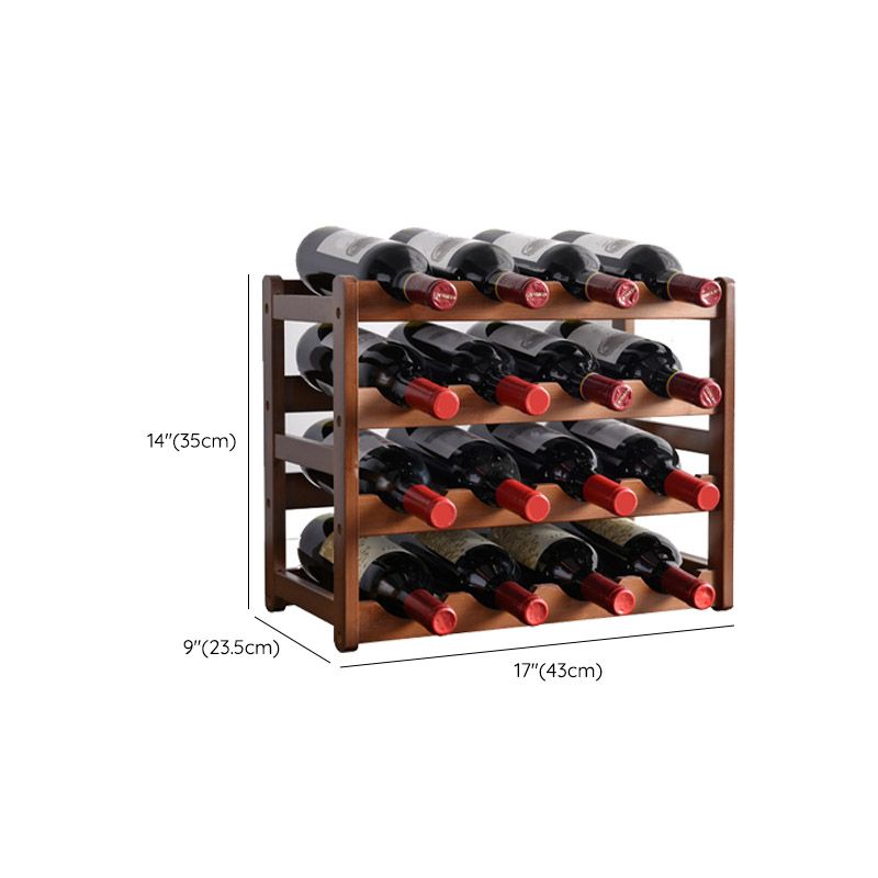 Modern Countertop Wine Rack Solid Wood Wine Bottle Rack for Living Room