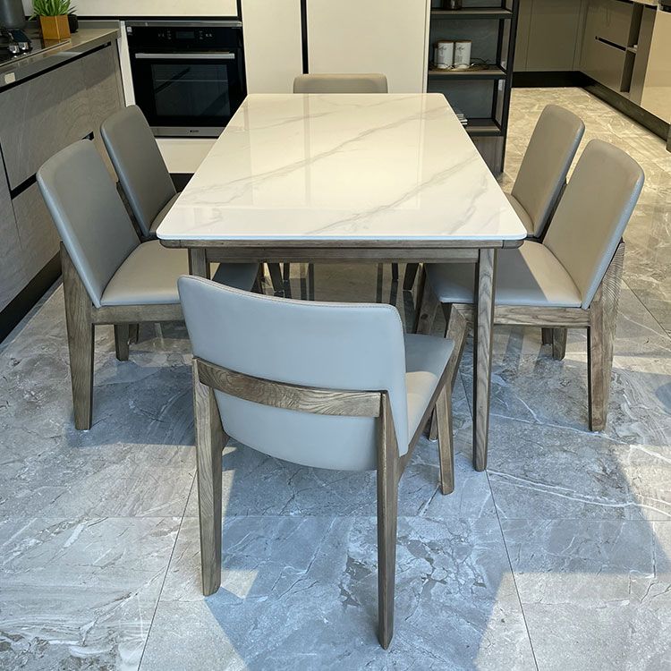 Ash Wood Frame Dinette Table Modern Rectangle Dining Table for Home Clearhalo 'Dining Tables & Seating' 'Dining Tables' 'dining_table' 'furn' 'furn_dining_table' 'Furniture' 'Kitchen & Dining Furniture' 1200x1200_f0ba310a-67cf-4036-af08-f7d0c6765f1a