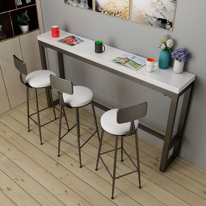 Wood Counter Table with Rectangle Table Top Trestle Table - 41.3" H Clearhalo 'Bar Furniture' 'Bar Tables' 'bar_tables' 'furn' 'furn_bar_tables' 'Furniture' 'furniture_bar_tables' 'Kitchen & Dining Furniture' 1200x1200_f0bb19a1-b9e4-409a-a91b-5120ea8bd72e