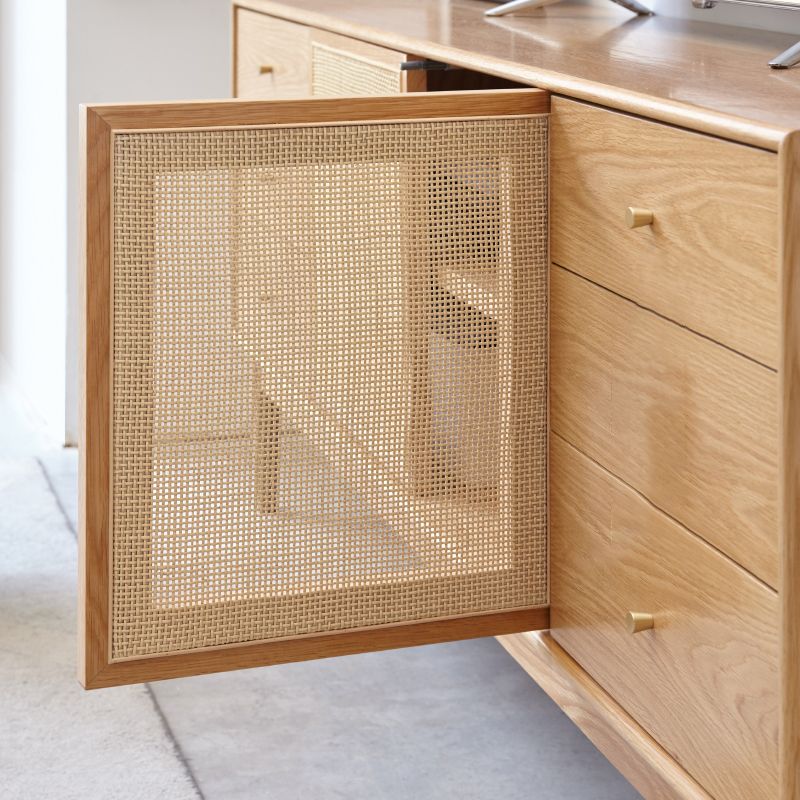 Scandinavian TV Stand Console with Wooden Shelf for Living Room Clearhalo 'furn' 'furn_tv_stands_entertainment_centers' 'Furniture' 'Living Room Furniture' 'TV Stands & Entertainment Centers' 'TV Stands & Media Storage Furniture' 'tv_stands_entertainment_centers' 1200x1200_f0bbd329-d73b-4260-a4b3-a7321a1570da