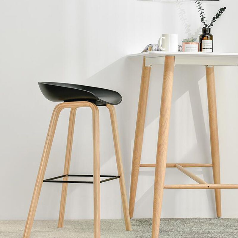 Modern Style Solid Wood Bar Stool with Footrest and Acrylic Low Back Bar Stool Clearhalo 'Bar Furniture' 'Bar Stools' 'bar_stools' 'furn' 'furn_bar_stools' 'furniture_bar_stools' 'Kitchen & Dining Furniture' 'kitchen&dining_furn' 'kitchen' 'kitchen_furn' Furniture' 1200x1200_f0bc5fa7-5213-4453-a35e-3d89983e6cb1
