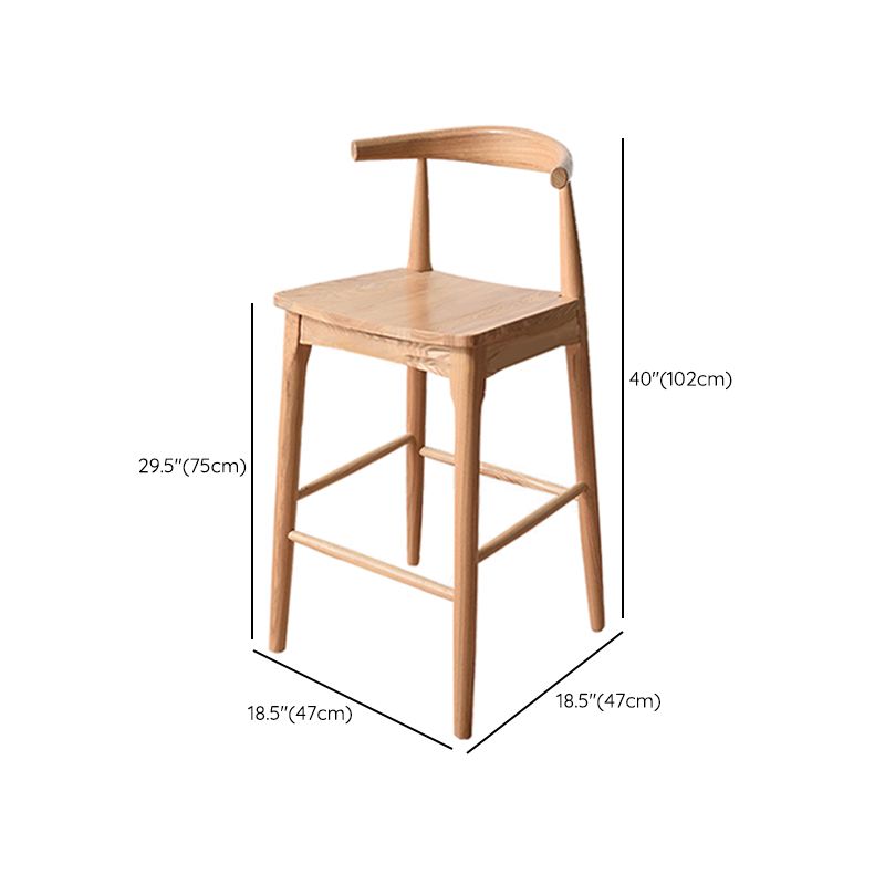 Modern Armless Backrest Counter Stool Wood Cafe Bar Stool with Wooden Seat Clearhalo 'Bar Furniture' 'Bar Stools' 'bar_stools' 'furn' 'furn_bar_stools' 'Furniture' 'Kitchen & Dining Furniture' 1200x1200_f0bc7585-df47-44ba-95b6-ecc124e2c2f9