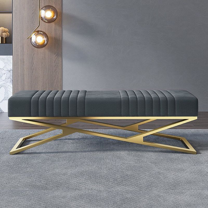14.82-inch Width Modern Seating Bench Cushioned Metal Bedroom Bench Clearhalo 'Benches' 'Chairs & Seating' 'furn' 'furn_benches' 'Furniture' 'Living Room Furniture' 1200x1200_f0bc8f97-87a7-4690-99b4-a08ea45fd1e5