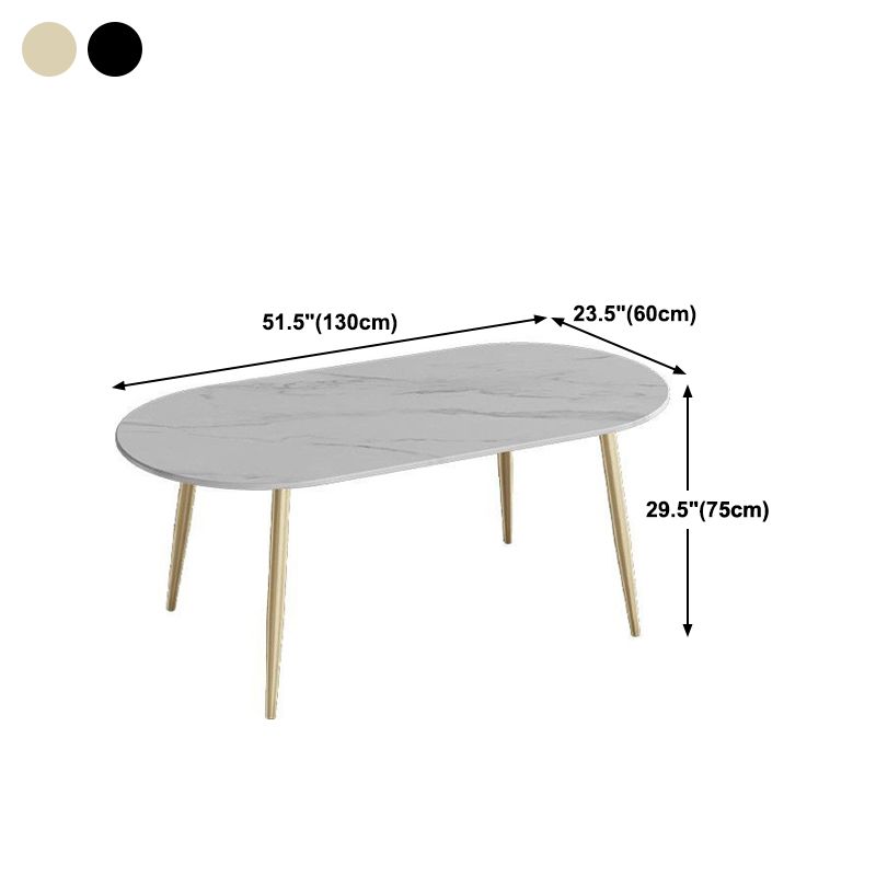 Modern Oval Dinette Table White Home Kitchen Dinner Stone Top 4-foot Resin Table Clearhalo 'Dining Tables & Seating' 'Dining Tables' 'dining_table' 'furn' 'furn_dining_table' 'Furniture' 'furniture_dining_table' 'Kitchen & Dining Furniture' 1200x1200_f0bd938d-d875-466d-9d21-43b93dfdb6d6