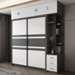 Contemporary Grey and White Storage Cabinet Bedroom Cabinet with Sliding Doors Clearhalo &#39;Armoires &amp; Wardrobes&#39; &#39;armoires_wardrobes&#39; &#39;Bedroom Furniture&#39; &#39;furn&#39; &#39;furn_armoires_wardrobes&#39; &#39;Furniture&#39; 1200x1200_f0be5cfc-1462-470f-853b-4e6b4f8a1be9
