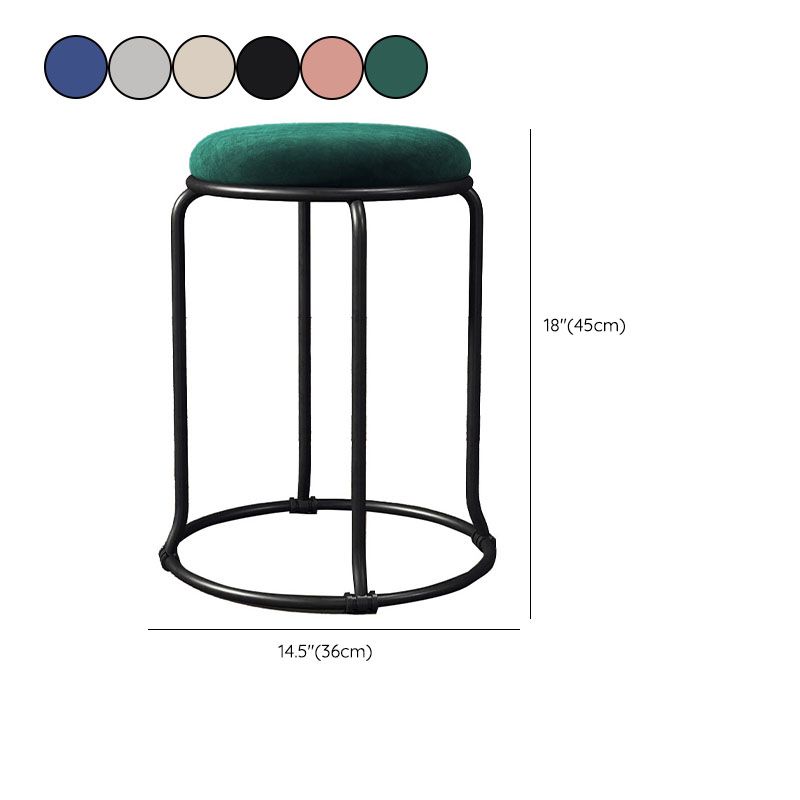 Glamour -Rundstuhl Ottoman Nase Samt Metallrahmen Kratzer Sherpa Pouf