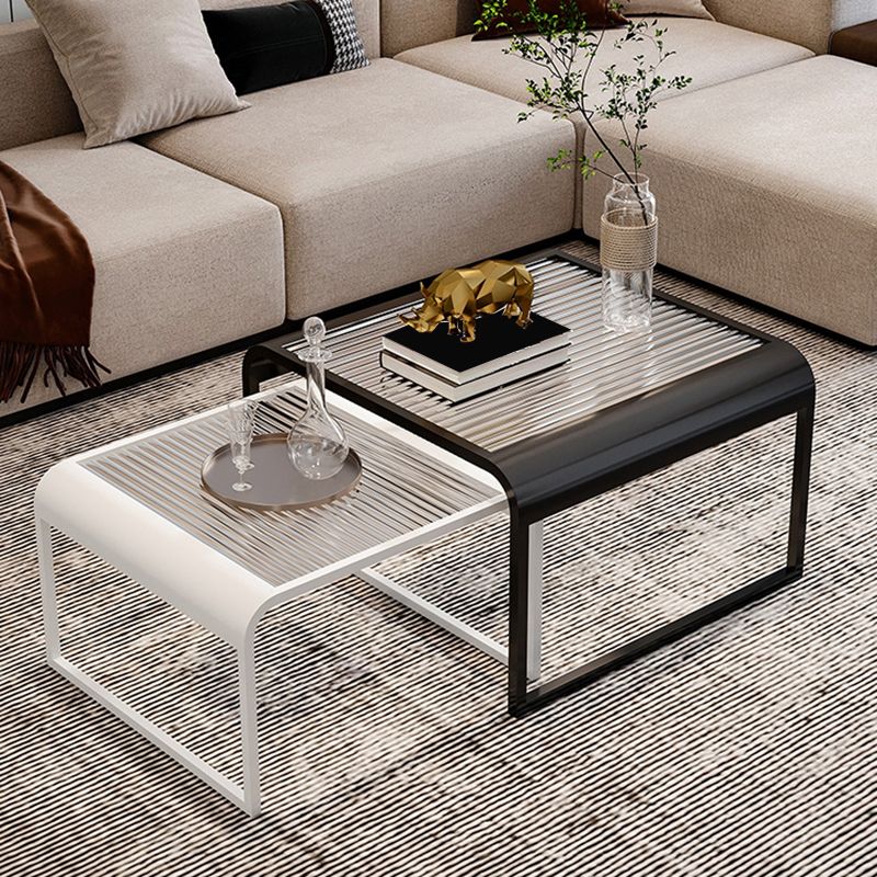 Tavolino da cocktail top in vetro tavolino minimalista aperto