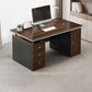Modern Wood Office Desk Cable Management Rectangular Computer Desk with Drawers
