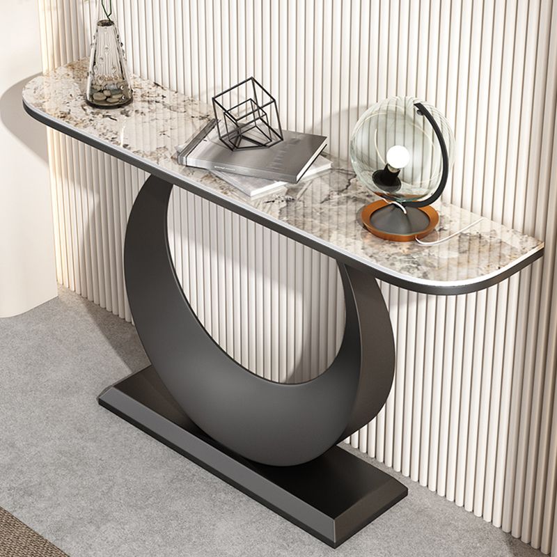 Table de la console abstraite en marbre glamour / métal.