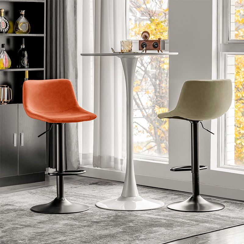 Contemporary Adjustable Footrest Barstool Matte Finish Leather Stool Clearhalo 'Bar Furniture' 'Bar Stools' 'bar_stools' 'furn' 'furn_bar_stools' 'Furniture' 'furniture_bar_stools' 'Kitchen & Dining Furniture' 1200x1200_f0c2fbee-d956-401e-bd60-4b847803b58d