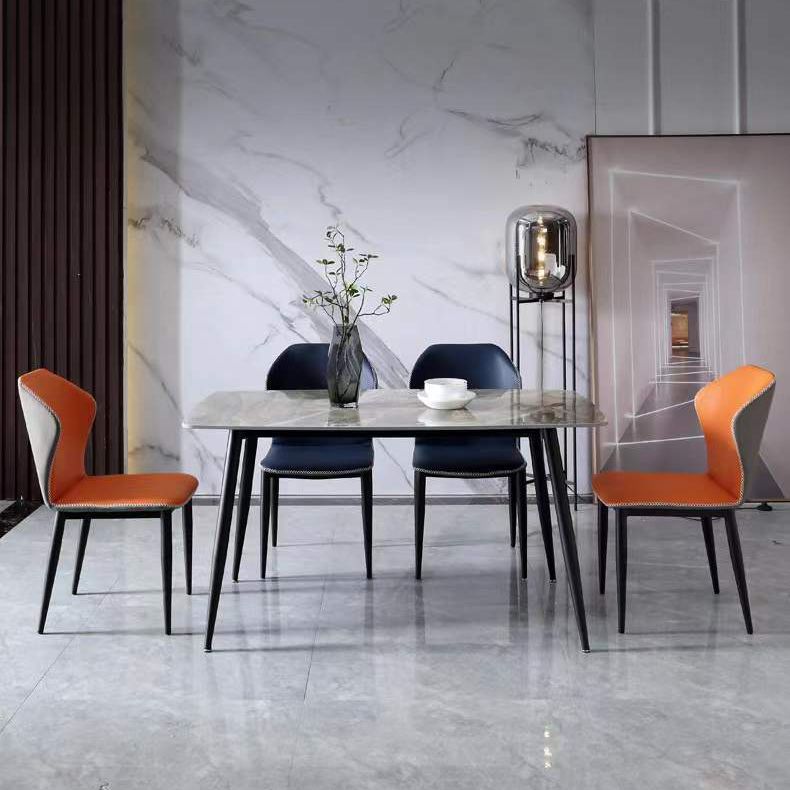 Contemporary Style Wingback Parsons Side Chairs Leather Dining Chairs (Set of 2) Clearhalo ' kitchen&dining_furn' 'Dining Chairs' 'Dining Tables & Seating' 'dining_chair' 'furn' 'furn_dining_chair' 'Furniture' 'furniture_dining_chair' 'Kitchen & Dining Furniture' 'kitchen' 1200x1200_f0c504de-c423-4a8c-96a3-997230bd23e0