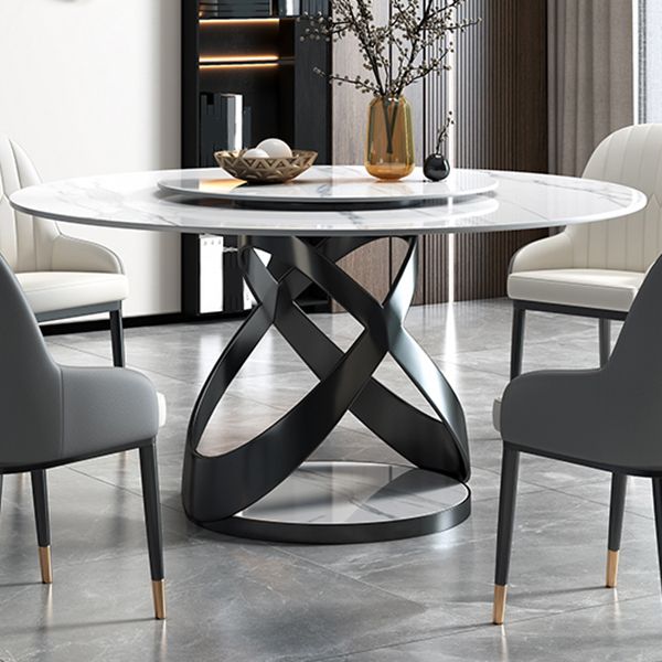Sintered Stone Top Table Round Dining Table for Home Kitchen Dinner Furniture Clearhalo 'Dining Tables & Seating' 'Dining Tables' 'dining_table' 'furn' 'furn_dining_table' 'Furniture' 'Kitchen & Dining Furniture' 1200x1200_f0c628a7-29c8-4237-8356-66d3e3de3a7b