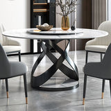 Sintered Stone Top Table Round Dining Table for Home Kitchen Dinner Furniture Clearhalo 'Dining Tables & Seating' 'Dining Tables' 'dining_table' 'furn' 'furn_dining_table' 'Furniture' 'Kitchen & Dining Furniture' 1200x1200_f0c628a7-29c8-4237-8356-66d3e3de3a7b