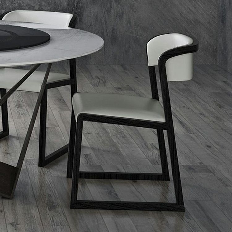 Open Back Side Chair Industrial Style PU Leather Dining Chairs for Home Clearhalo 'Dining Chairs' 'Dining Tables & Seating' 'dining_chair' 'furn' 'furn_dining_chair' 'Furniture' 'Kitchen & Dining Furniture' 1200x1200_f0c6ff99-e5cd-4951-90e9-c3b675faea13