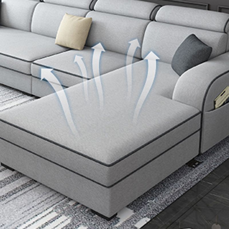 31.49" Tall Sectional Sofa Faux Leather/Linen Modular Sofa with Cushion Back Clearhalo 'furn' 'furn_sectionals' 'Furniture' 'Living Room Furniture' 'Sectionals' 1200x1200_f0c7292f-c785-4bbf-95c8-738caf019ba1