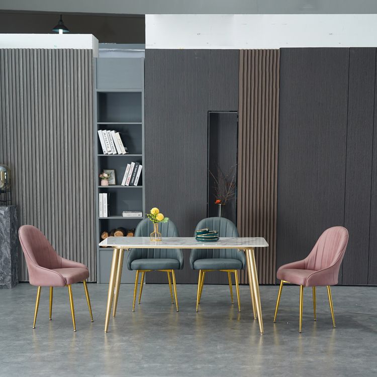 Dining Room Side Chair Glam Style Parsons Armless Chair with Golden Legs Clearhalo ' kitchen&dining_furn' 'Dining Chairs' 'Dining Tables & Seating' 'dining_chair' 'furn' 'furn_dining_chair' 'Furniture' 'furniture_dining_chair' 'Kitchen & Dining Furniture' 'kitchen' 1200x1200_f0c7becb-84f1-4afc-9c8f-acd13320d624