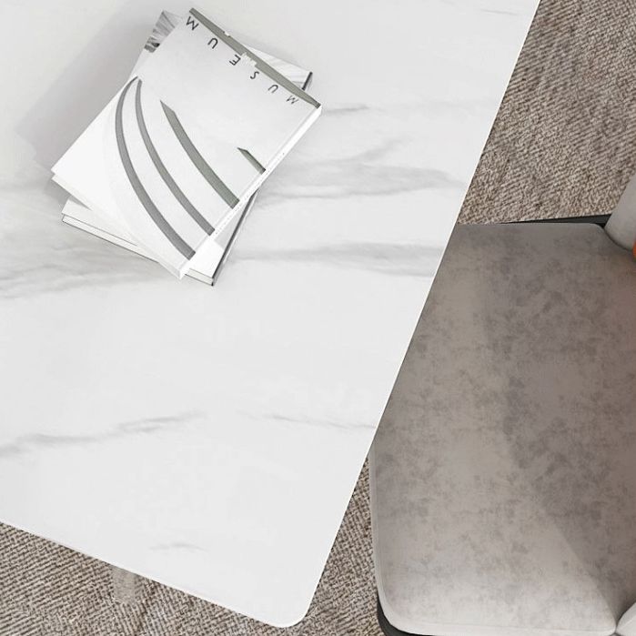 Stone Top Esstisch Industrial Rechtecktisch mit doppelter Sockelbasis