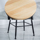 Industrial Round Counter Chair Wood and Metal Bar and Counter Stool with Footrest