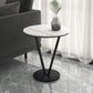 Minimalist Round Side End Table Abstract Slate Sofa Corner Table