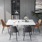 Designer Style White Dining Table Set 1/4/5/7 Pieces Stone and Metal Dinette Set Clearhalo 'Dining Room Sets' 'Dining Tables & Seating' 'dining_room_set' 'furn' 'furn_dining_room_set' 'Furniture' 'Kitchen & Dining Furniture' 1200x1200_f0cb5a27-3259-49e1-9a44-a58645b1be7c