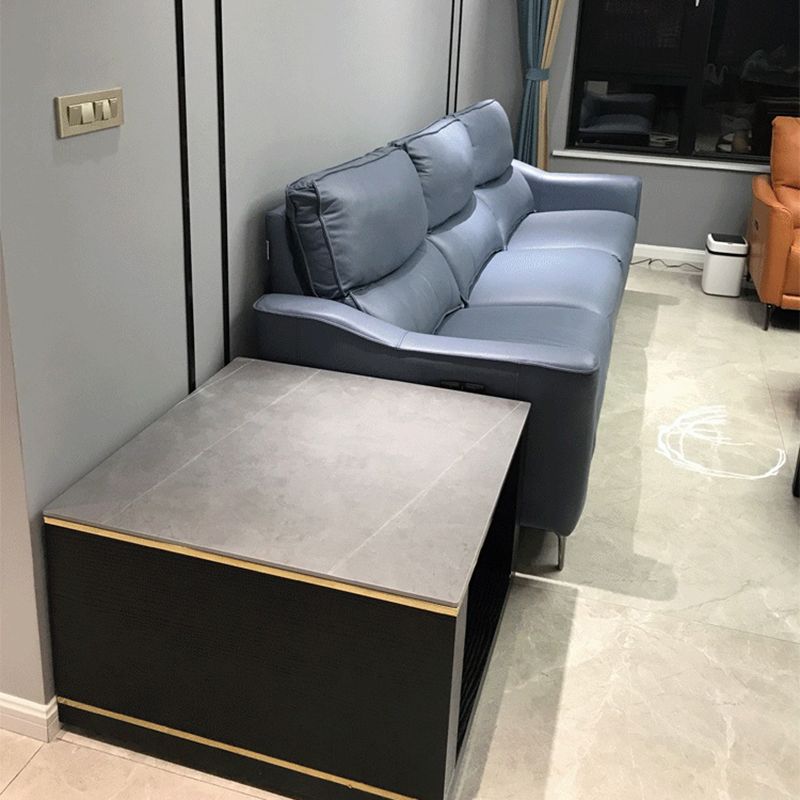 Tavolo da divano a doppio divano a doppio tavolo a doppio livello contemporaneo in pietra quadrata