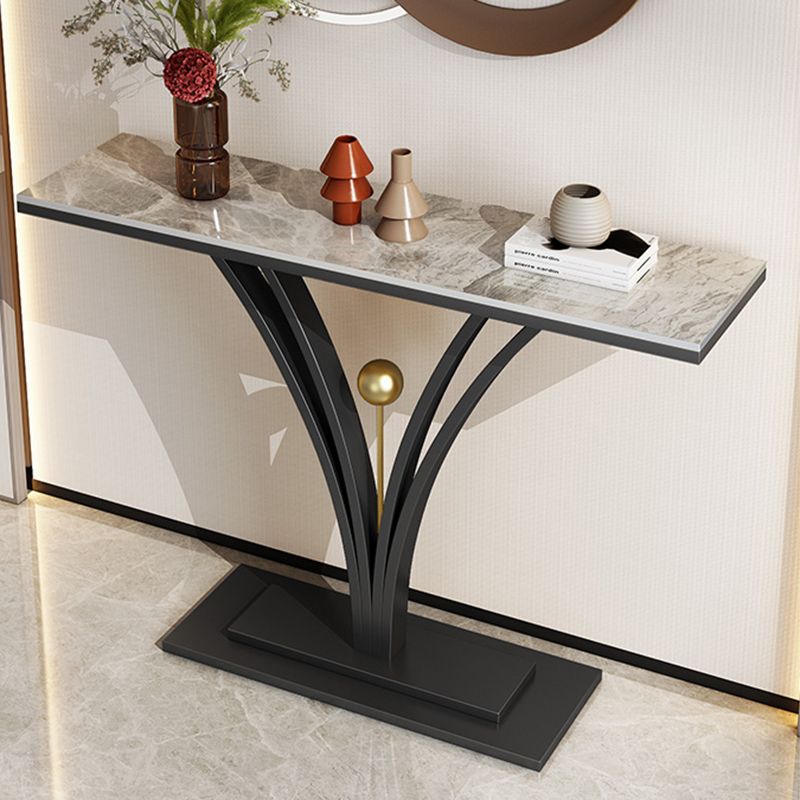 Rettangolo per console di ardesia Hall/metallo resistente a graffi Tabella 31,5 "di altezza