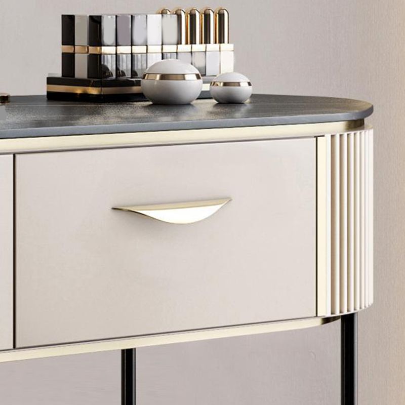 2 Storage Drawers Dresser with Mirror & Padded Stool Contemporary Stone Top Vanity Clearhalo 'Bedroom Furniture' 'furn' 'furn_makeup_vanities' 'Furniture' 'Makeup Vanities' 'makeup_vanities' 1200x1200_f0cc7c88-3497-46e7-9088-0c8d5ab16f83