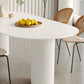 White Oval Dining Table Stone Top Dining Table with Double Pedestal Clearhalo 'Dining Tables & Seating' 'Dining Tables' 'dining_table' 'furn' 'furn_dining_table' 'Furniture' 'Kitchen & Dining Furniture' 1200x1200_f0ccbaa2-cac4-4b7f-b41e-613a602189fe