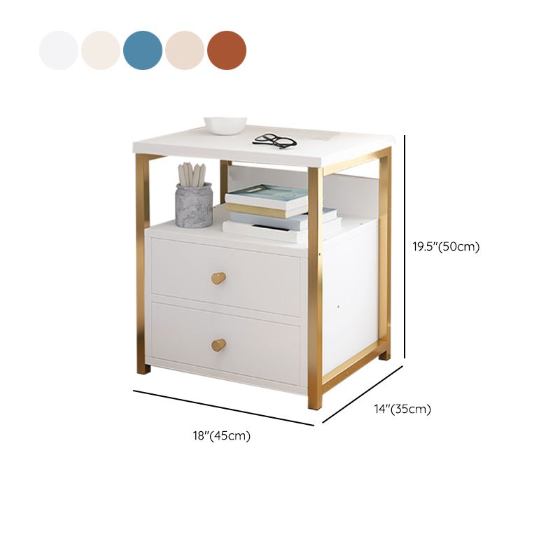 Mesa nocturna de almacenamiento abierta contemporánea de cama de cama con cajón