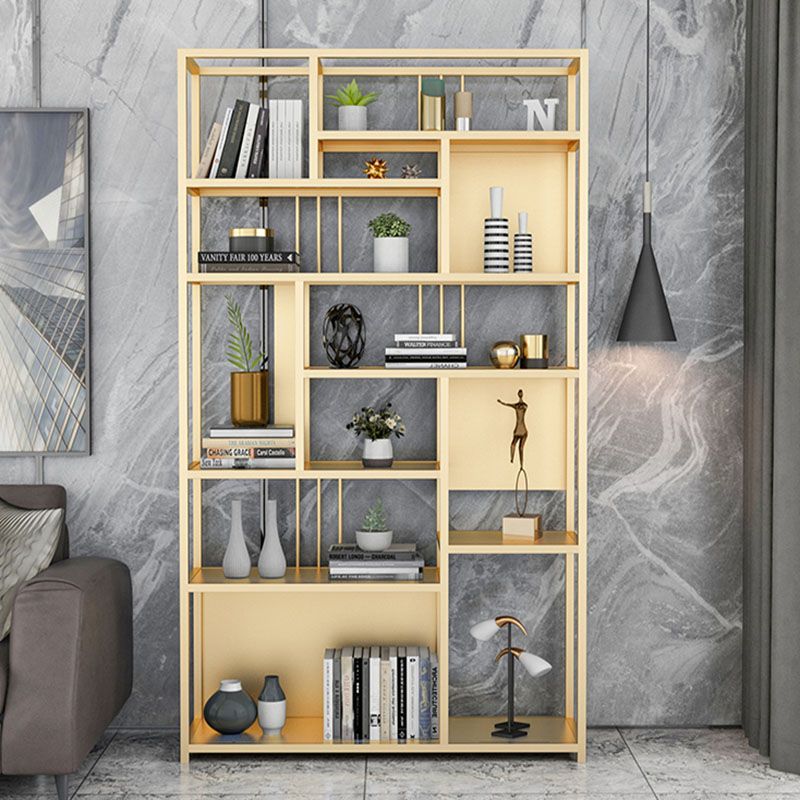 9.84"W 78.74"H Bookshelf Open Back Glam Style for Study Room Home Office Clearhalo 'Bookcases' 'furn' 'furn_bookcases' 'Furniture' 'furniture_bookcases' 'kitchen' 'kitchen_bookcases' 'Living Room Furniture' 'Office Furniture' 1200x1200_f0ce4769-7a5f-40ef-9246-3bb6b98df3b6