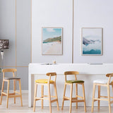 Modern Style Bar-stool Wooden Legs with Footrest Low Back for Kitchen Bar Clearhalo 'Bar Furniture' 'Bar Stools' 'bar_stools' 'furn' 'furn_bar_stools' 'furniture_bar_stools' 'Kitchen & Dining Furniture' 'kitchen&dining_furn' 'kitchen' 'kitchen_furn' Furniture' 1200x1200_f0cfa663-cb64-45ec-8de1-55d3bd5a3491