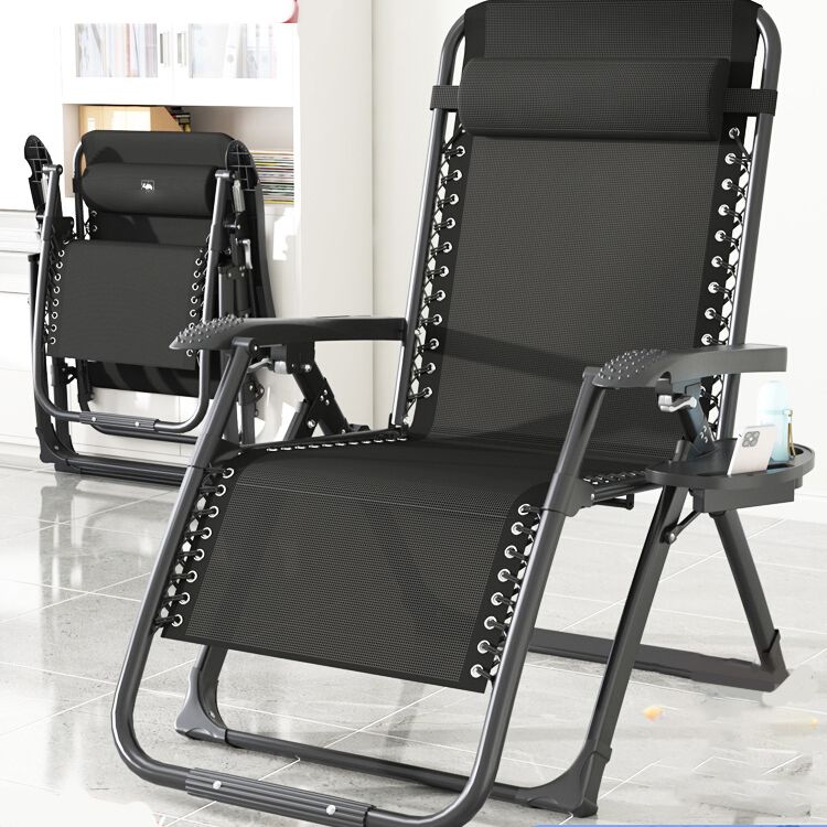 Black Contemporary Recliner Chair with Metal Base with Arms and Cup Holders Clearhalo 'Chairs & Seating' 'furn' 'furn_recliners' 'Furniture' 'Living Room Furniture' 'Recliners' 1200x1200_f0d0ef73-4860-40e0-8aad-217df1817fa5
