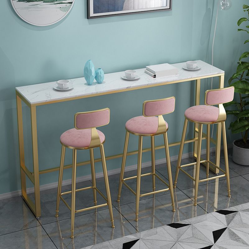 Faux Marble Top Bar Height Table Glam Style Bistro Table for Patio Use Clearhalo 'Bar Furniture' 'Bar Tables' 'bar_tables' 'furn' 'furn_bar_tables' 'Furniture' 'Kitchen & Dining Furniture' 1200x1200_f0d17a47-081a-4f61-a646-2fa46d35b95f
