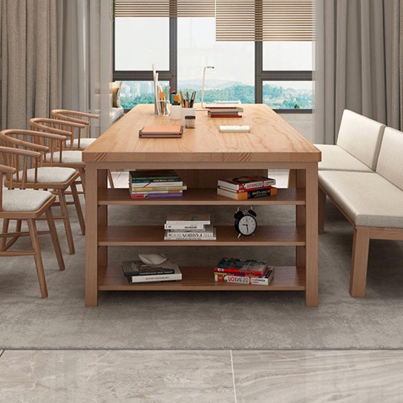 Contemporary Pine Office Desk Drawers Included Writing Desk for Office Clearhalo 'furn' 'furn_office_desk' 'Furniture' 'Office Desks' 'Office Furniture' 'office_desk' 1200x1200_f0d21ae7-5a5a-4401-a2db-566f2501feec