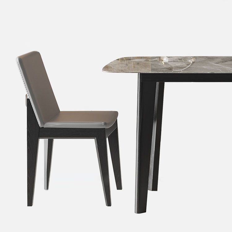 Rectangle Stone Dining table Modern 4 Black Solid Wood Legs Dining Table Clearhalo 'Dining Tables & Seating' 'Dining Tables' 'dining_table' 'furn' 'furn_dining_table' 'Furniture' 'furniture_dining_table' 'Kitchen & Dining Furniture' 'kitchen' 'kitchen_dining_table' 1200x1200_f0d26011-5e0d-4799-8ab8-fbcd6473bd57