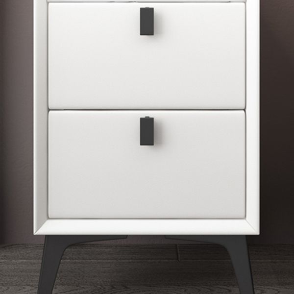 Moderno comodino alto 20 pollici in fiamme 2-cassetto in pietra in pietra imitazione tavolo da notte in legno