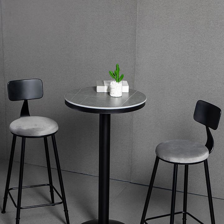 Industrielles rundes Bartisch-Set, 1/2/3-teilig, gesinterter Stein-Bartisch-Set für das Esszimmer