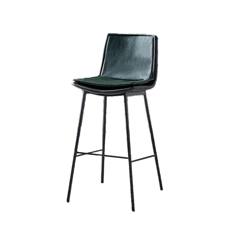 Contemporary Style Low Back Leather Armless Bar Stool with Metal Legs Clearhalo 'Bar Furniture' 'Bar Stools' 'bar_stools' 'furn' 'furn_bar_stools' 'Furniture' 'Kitchen & Dining Furniture' 1200x1200_f0d4b43e-8c2d-42c4-828d-6b16e3049ea0