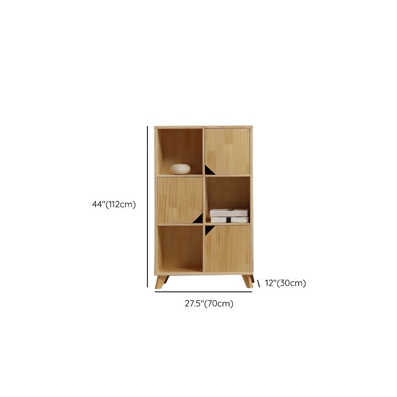 Modern Wooden Bookcase Standard Natural Closed Back Bookshelf