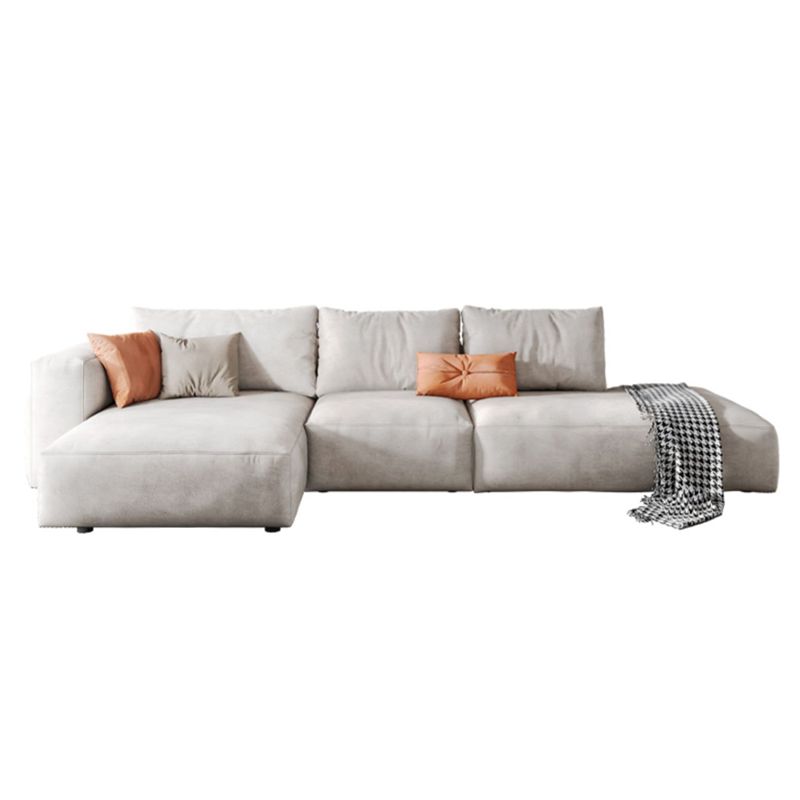 Nordic Pillows Living Room Faux Leather Stationary Square Arm Sofa Chaise Clearhalo 'furn' 'furn_sectionals' 'Furniture' 'Living Room Furniture' 'Sectionals' 1200x1200_f0d50dd2-57de-4c45-b493-dfa3835cb698