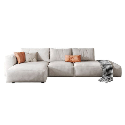 Nordic Pillows Living Room Faux Leather Stationary Square Arm Sofa Chaise Clearhalo 'furn' 'furn_sectionals' 'Furniture' 'Living Room Furniture' 'Sectionals' 1200x1200_f0d50dd2-57de-4c45-b493-dfa3835cb698
