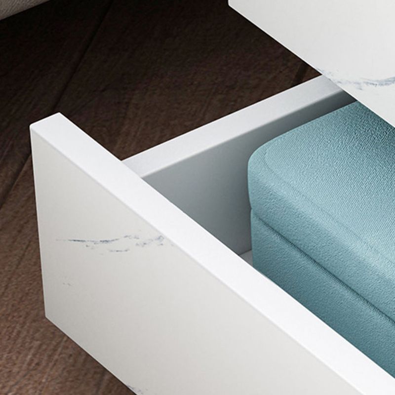 Mesa nocturna de almacenamiento de cajones de mesa de glamour en negro/blanco, 19.7 "de alto