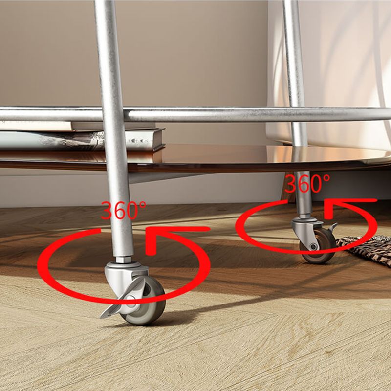 ストレージ卵形のダブルティアリビングルームを備えたモダンなサイドテーブルガラス