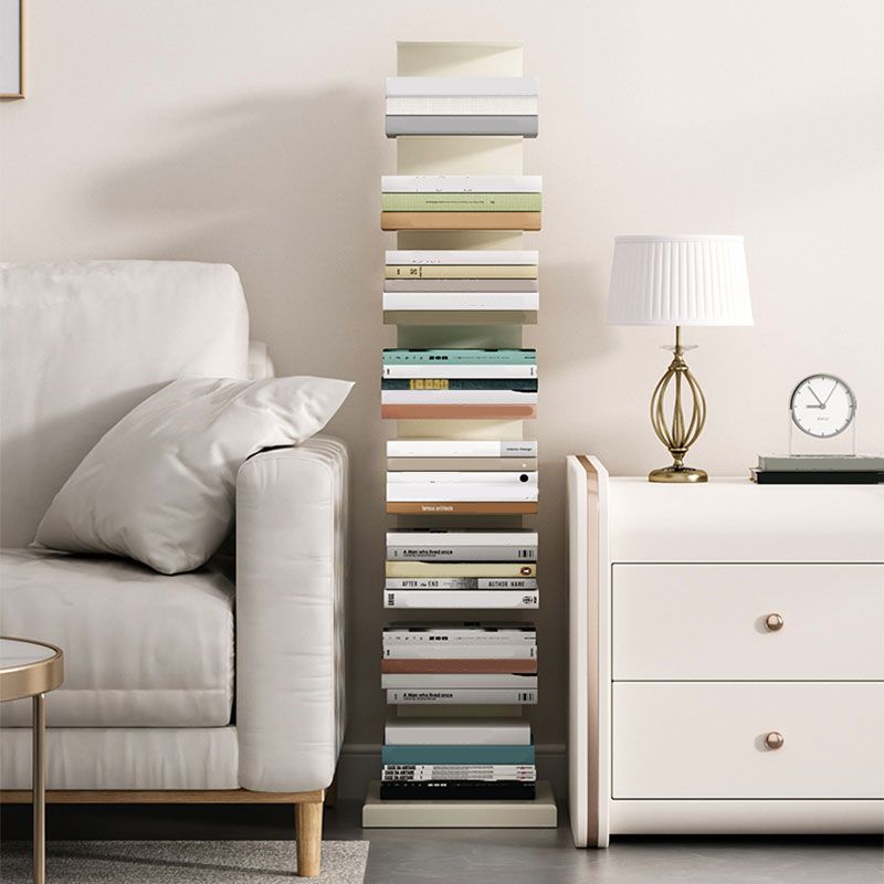 Modern Metal Bookshelf Geometric Closed Back Bookcase Shelves Included