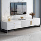 Consola de TV con almacenamiento cerrado, mueble de madera estilo Glam, con cajones y puertas