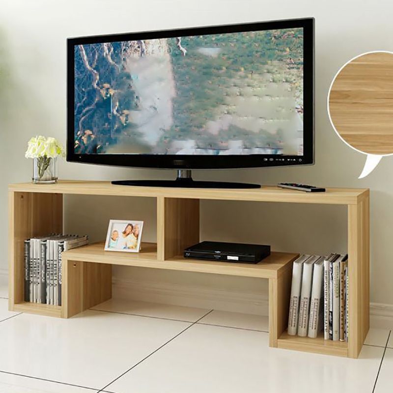 Scandinavian Wood TV Media Stand Open Shelving TV Stand Console