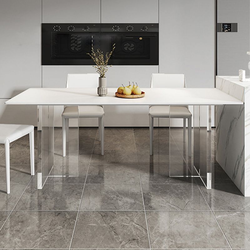 Modern Double Pedestal Dining Table Slate Dining Table for Dining Room