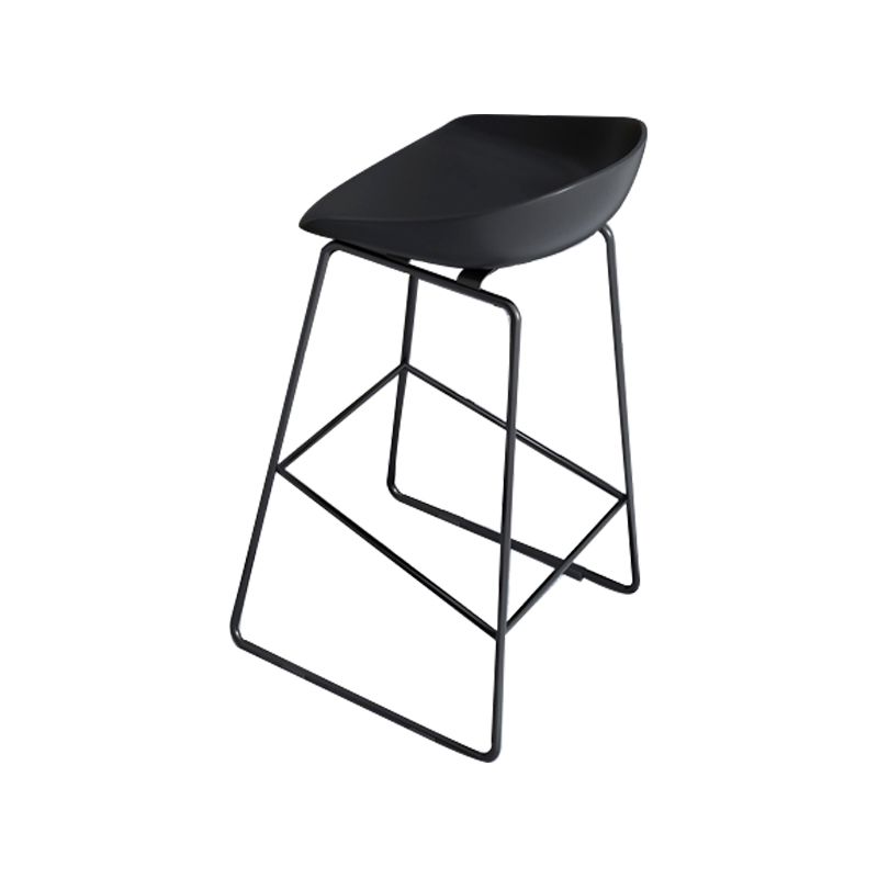Glam Acrylic Bar Stools Low Back Dining Stools with Metal Base